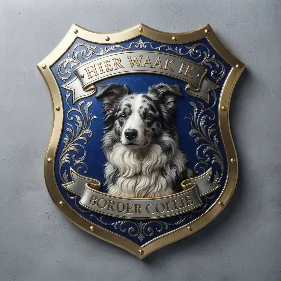 Luxe Schild Border Collie 32x32 cm