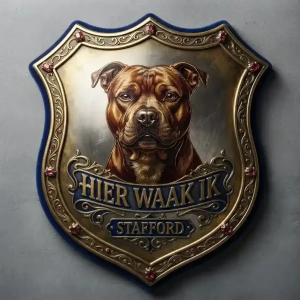 Schild Stafford - Hier Waak Ik - 32x32 cm
