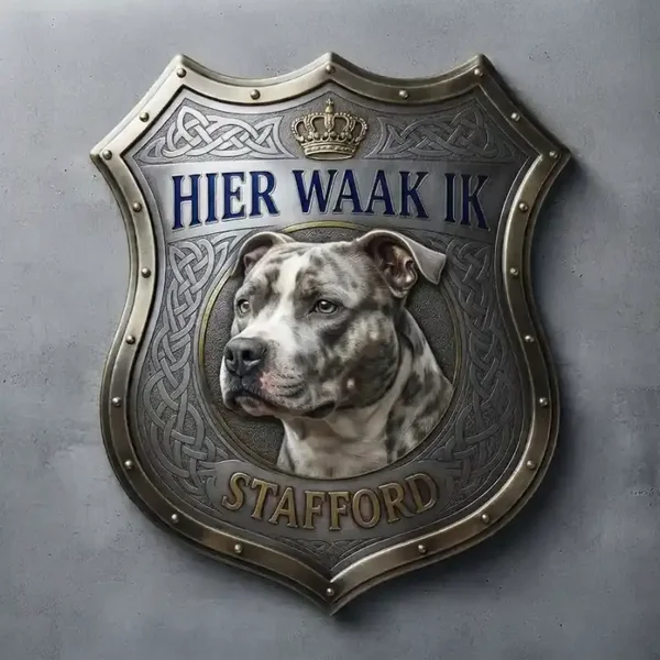Luxe  Waarschuwingsschild Stafford - "Hier Waak Ik