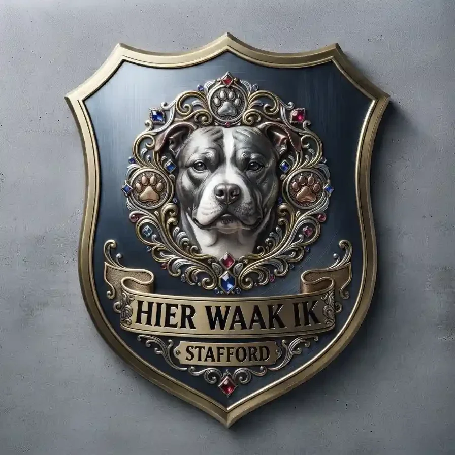 Luxe Schild Stafford "Hier Waak Ik" 32x32 cm