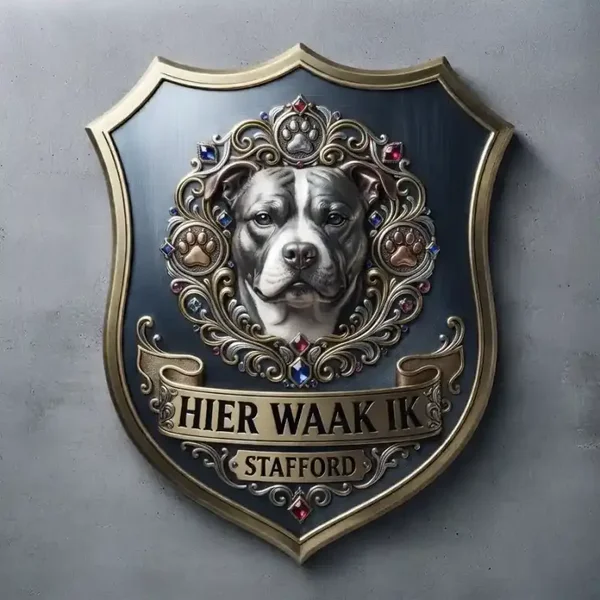 Luxe Schild Stafford "Hier Waak Ik" 32x32 cm