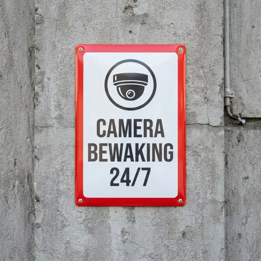 Metalen Bewakingsbord Camera 24/7