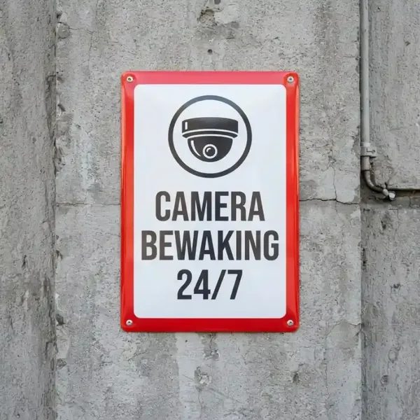 Metalen Bewakingsbord Camera 24/7