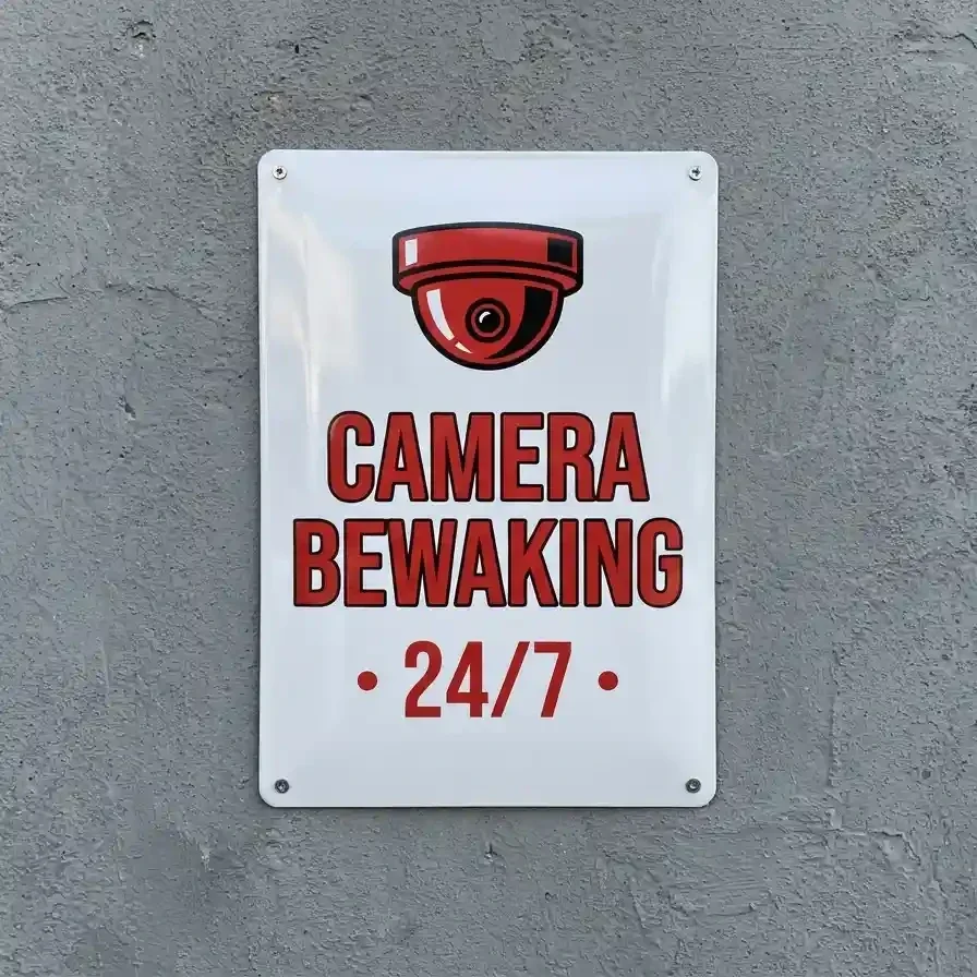Metalen Bewakingsbord Camera 24/7