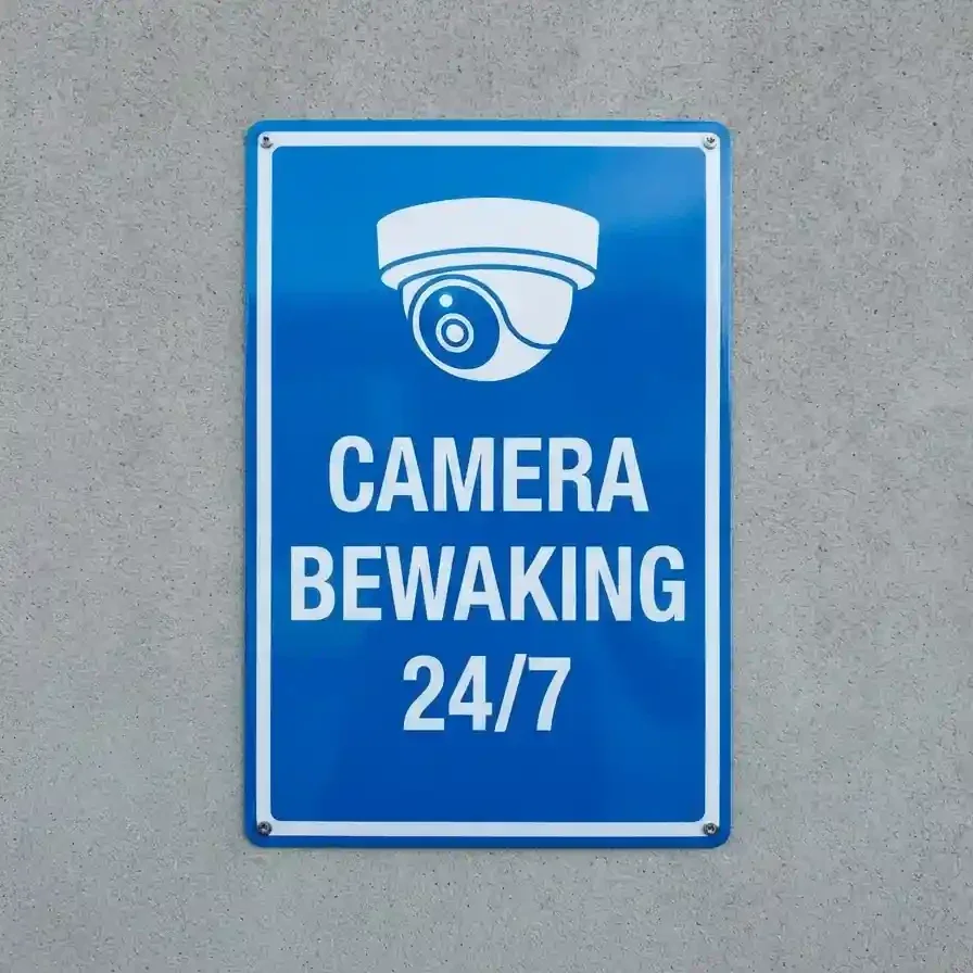 Metalen Bewakingsbord Camera Bewaking 24/7