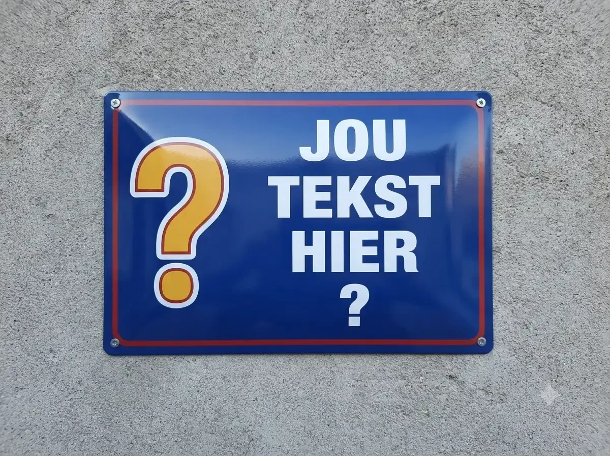 Metalen Bewakingsbord met Eigen Foto en Tekst
