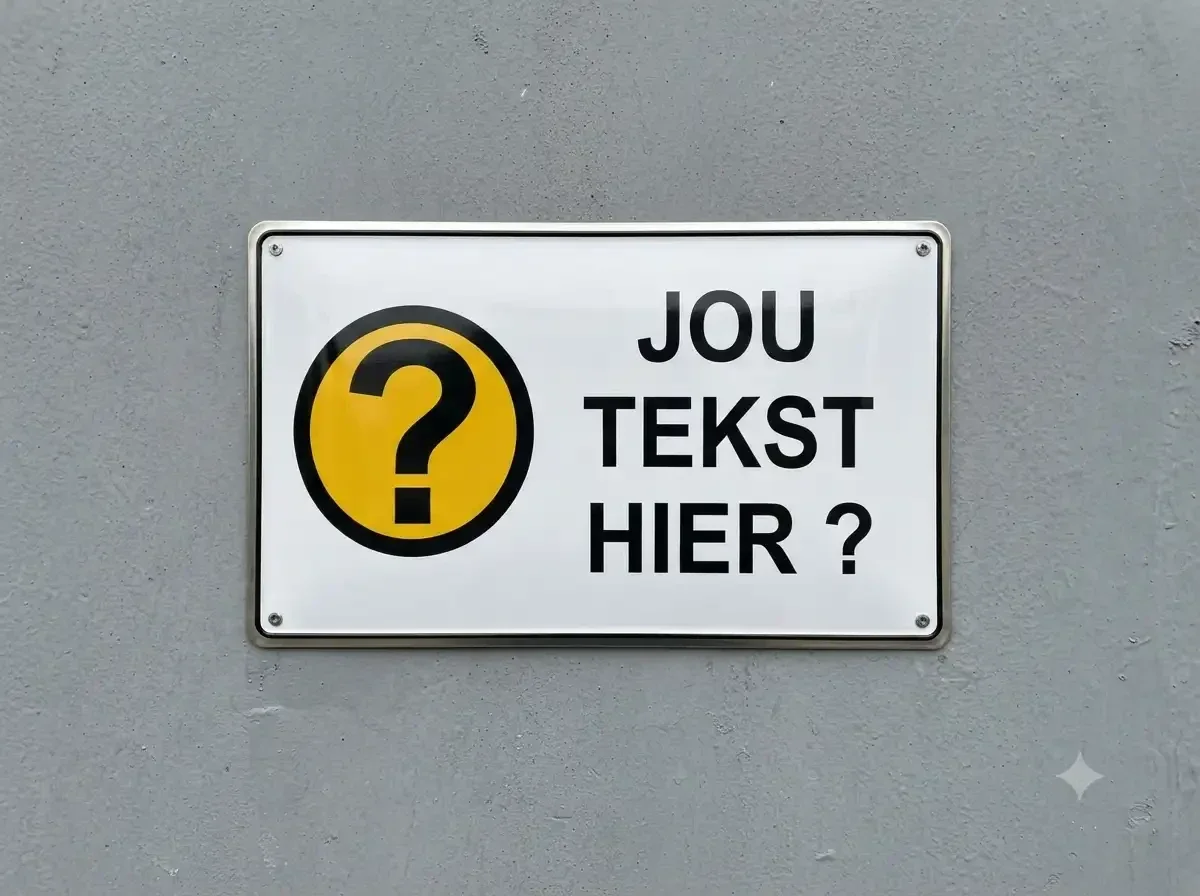 Metalen Bewakingsbord Eigen Foto en Tekst