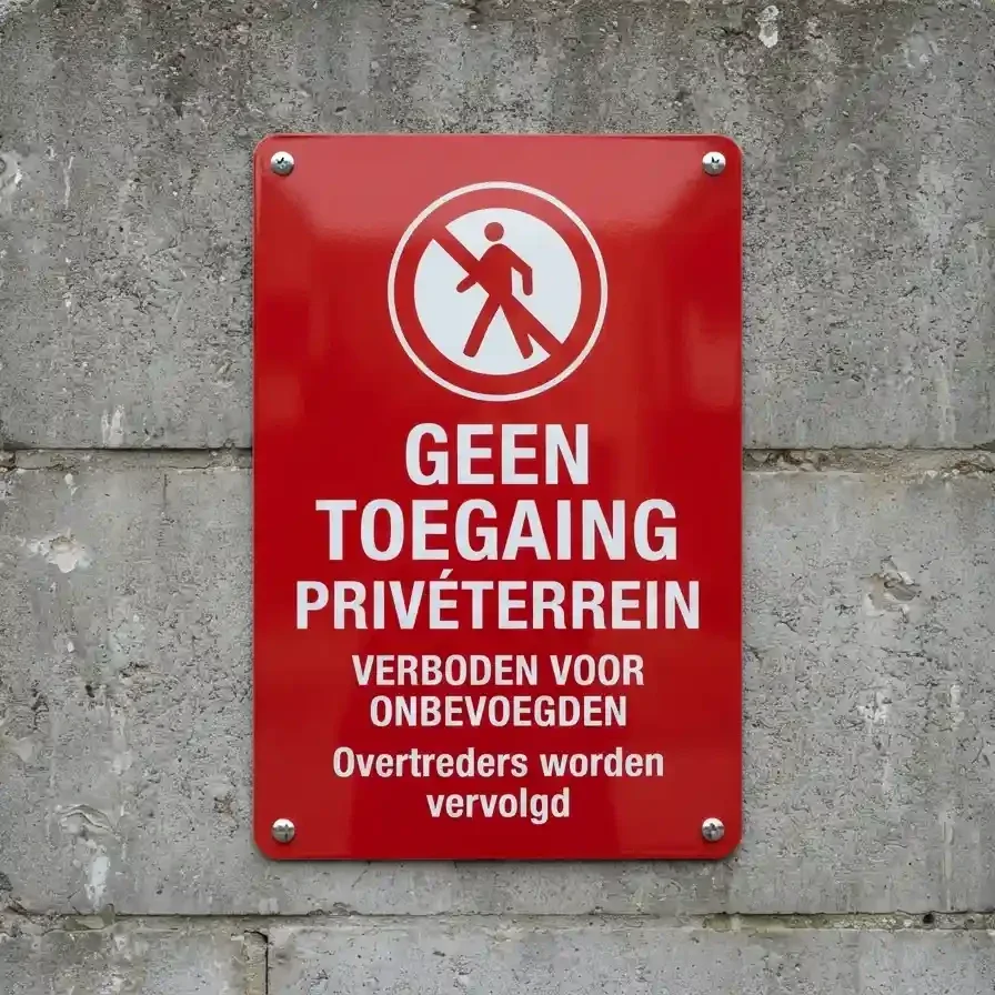 Metalen Bewakingsbord - Geen Toegang Privéterrein