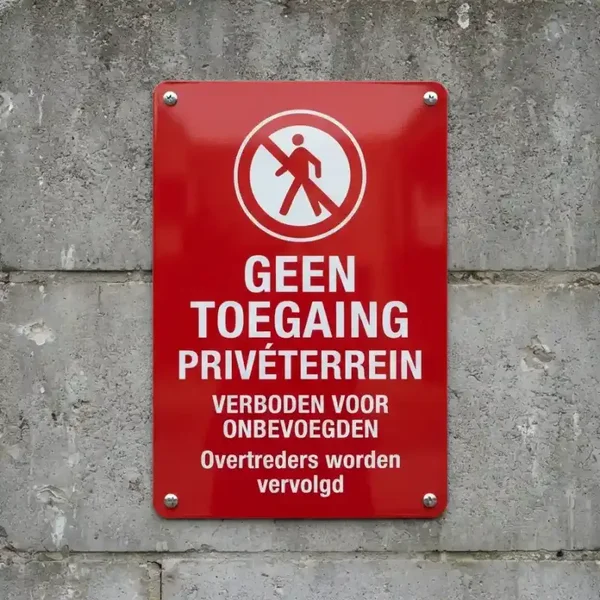 Metalen Bewakingsbord - Geen Toegang Privéterrein