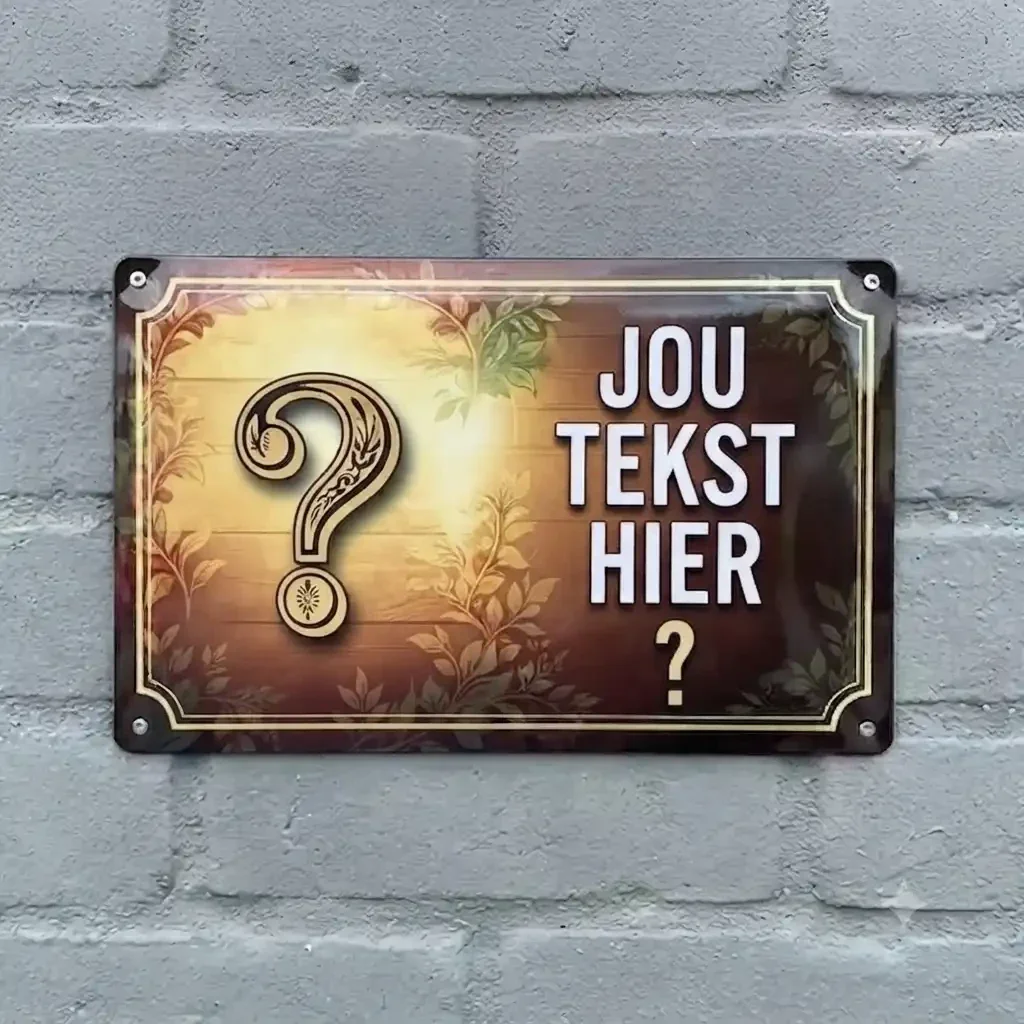 Metalen Bewakingsbord met Hondefoto en EIGEN Tekst