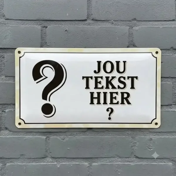Gepersonaliseerd metalen bewakingsbord met eigen hond foto en tekst