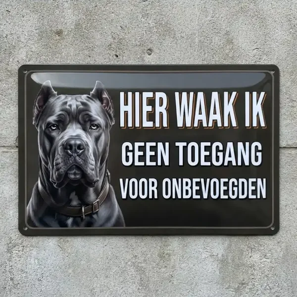 Metalen Bord Cane Corso - Hier Waak Ik