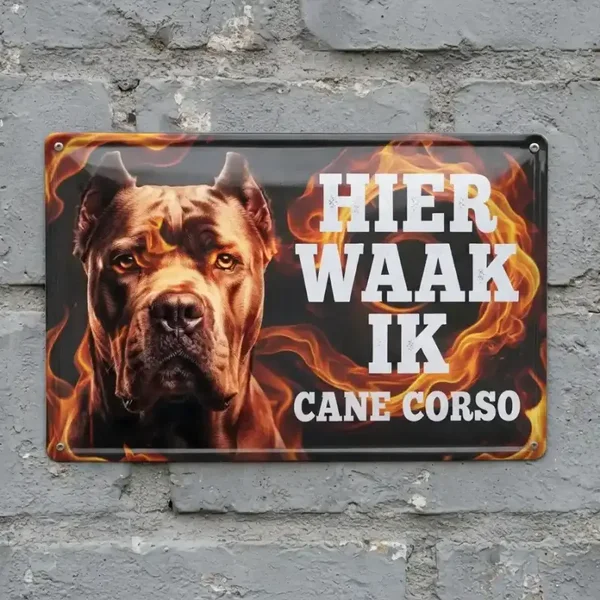 Metalen Bord Cane Corso - Hier waak ik