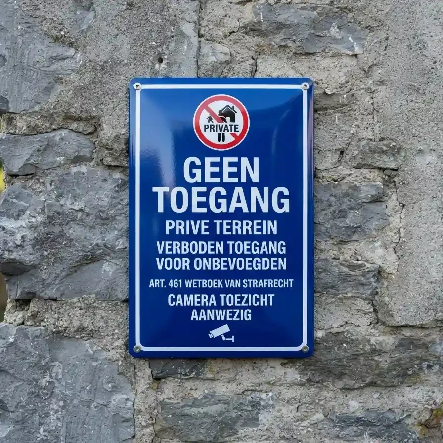 Metalen Bord Geen Toegang Prive Terrein & Camera Toezicht