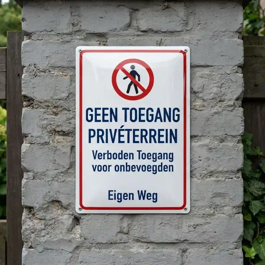 Metalen Bord Geen Toegang Privéterrein - Verboden Toegang
