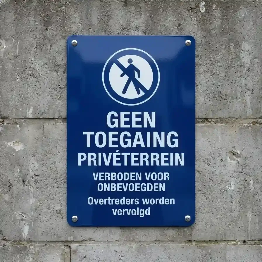Metalen Bord Geen Toegang Privéterrein