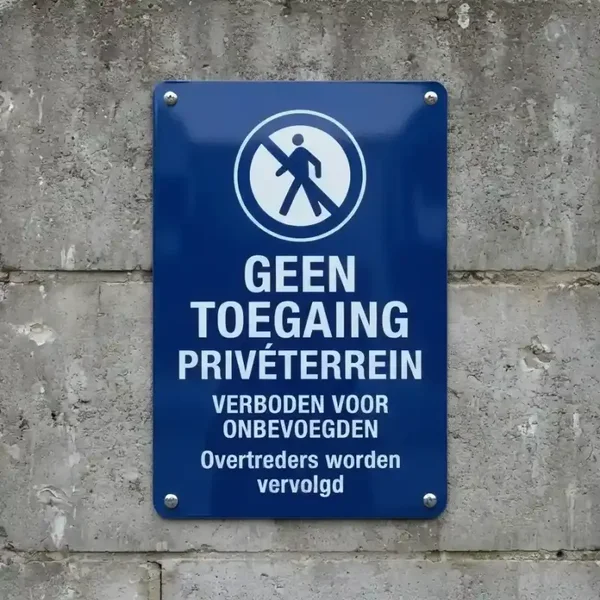 Metalen Bord Geen Toegang Privéterrein