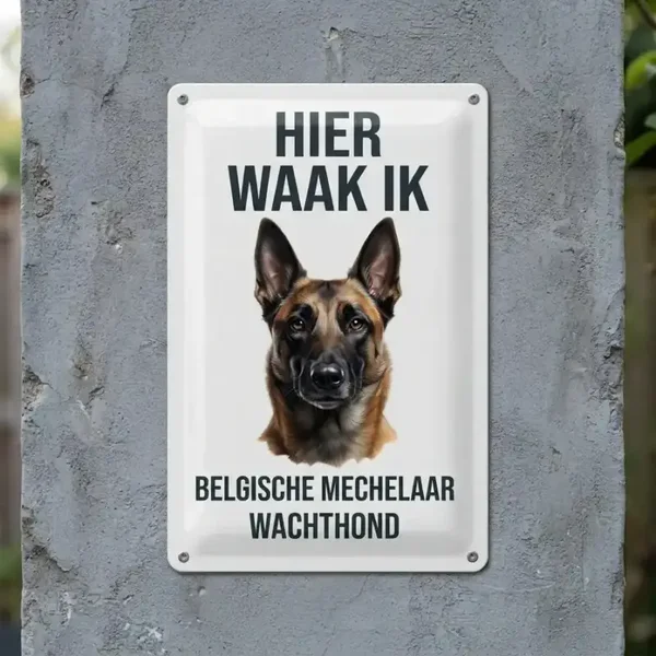 Metalen Bord Hier Waak Ik Belgische Mechelaar