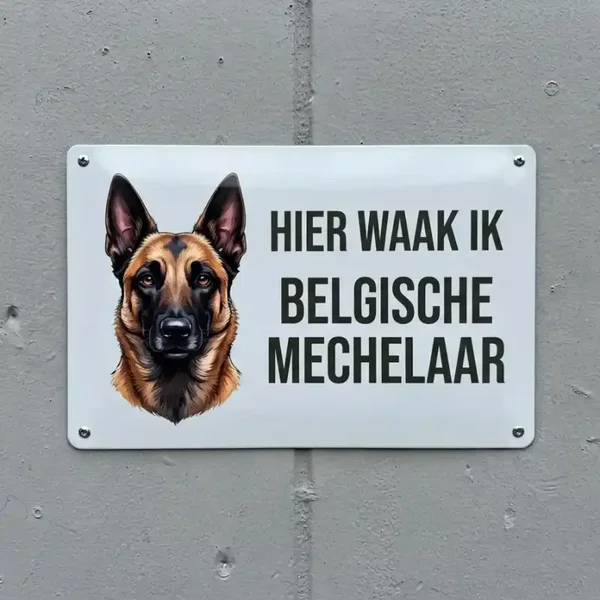 Metalen Bord Hier Waak Ik Belgische Mechelaar