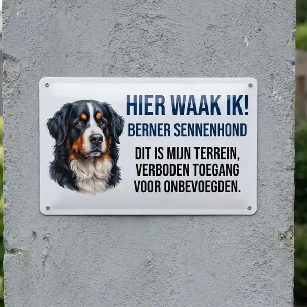 Metal bord Berner Sennen - Hier waak ik