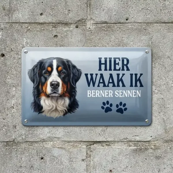 Metalen Bord Hier Waak Ik Berner Sennen