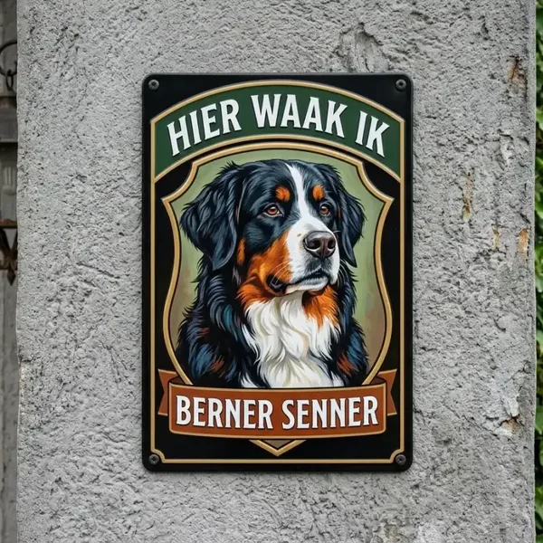 Metalen Bord Hier Waak Ik Berner Sennen
