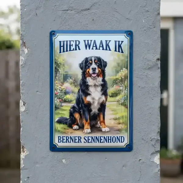 Metalen Bord Hier Waak Ik Berner Sennenhond