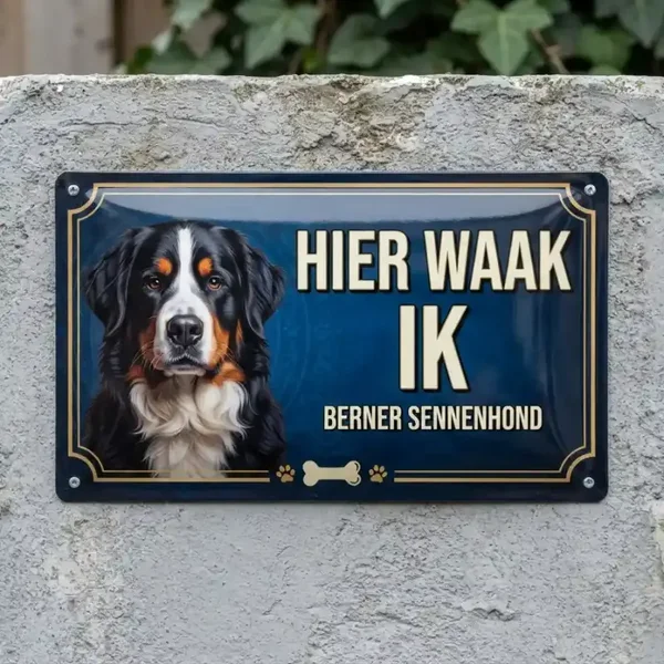 Metalen Bord Hier Waak Ik Berner Sennenhond