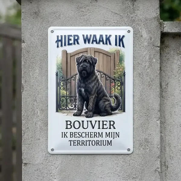 Metalen Bord Hier Waak Ik Bouvier