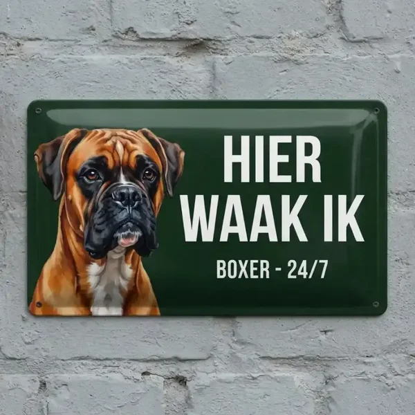 Metalen Bord Hier Waak Ik Boxer 24/7