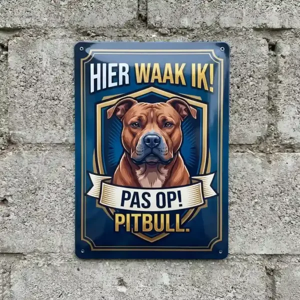 Hier waak ik Pitbull