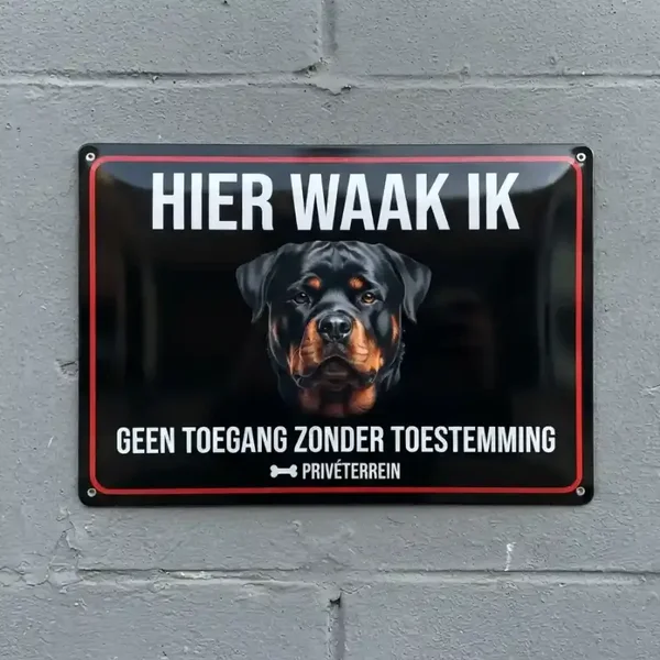 Metalen Bord Hier Waak Ik Rottweiler Privéterrein
