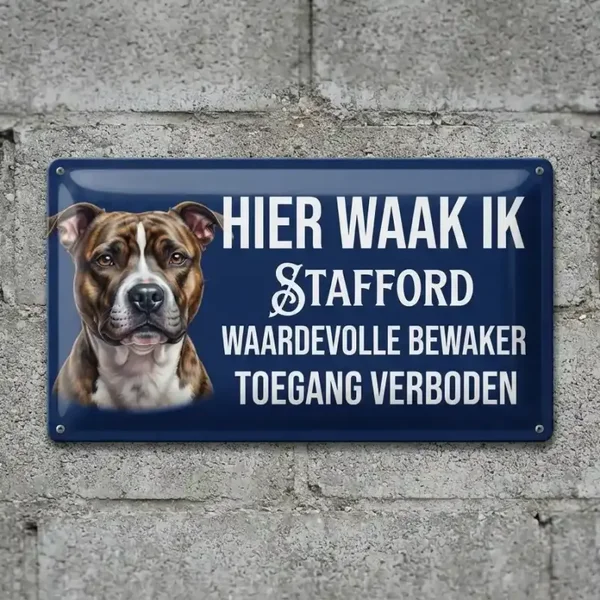 Metalen Waarschuwingsbord Hier Waak Ik Stafford