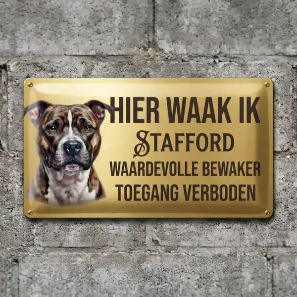 Metalen Bord Hier Waak Ik Stafford