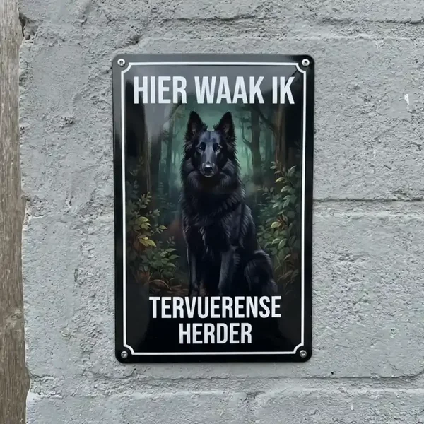 Metalen bord Tervuerense Herder - Hier waak ik