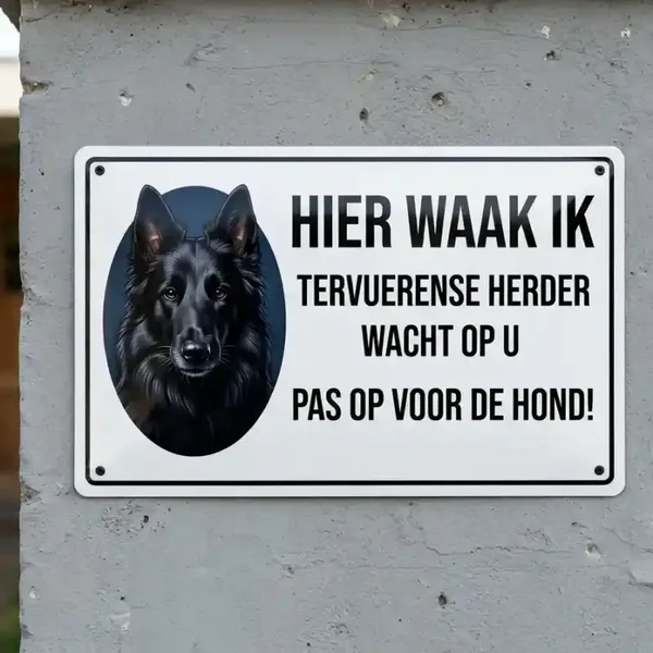 Metalen bord Tervuerense Herder - Hier waak ik