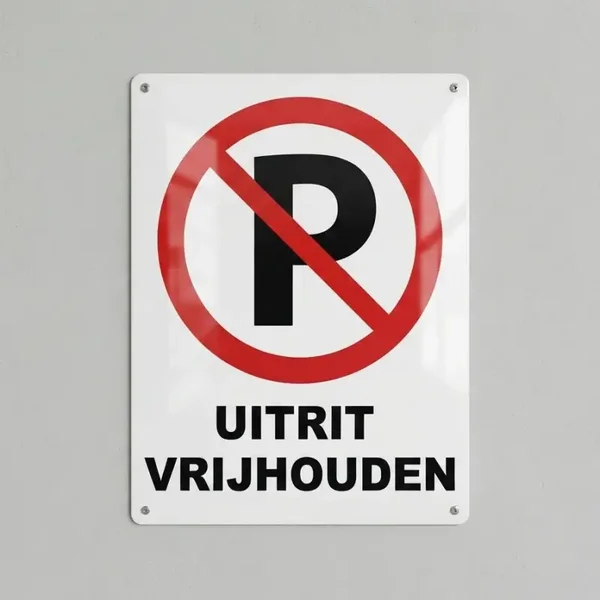 Metalen Bord Uitrit Vrijhouden