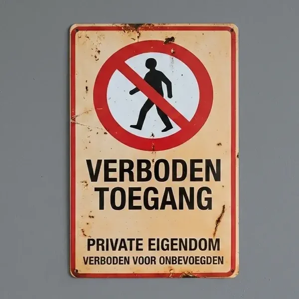 Metalen Bord Verboden Toegang - Private Eigendom (Vintage)