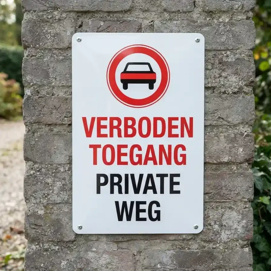 Metalen Bord Verboden Toegang - Private Weg