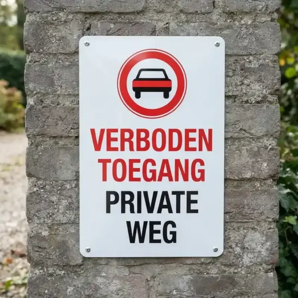 Metalen Bord Verboden Toegang - Private Weg
