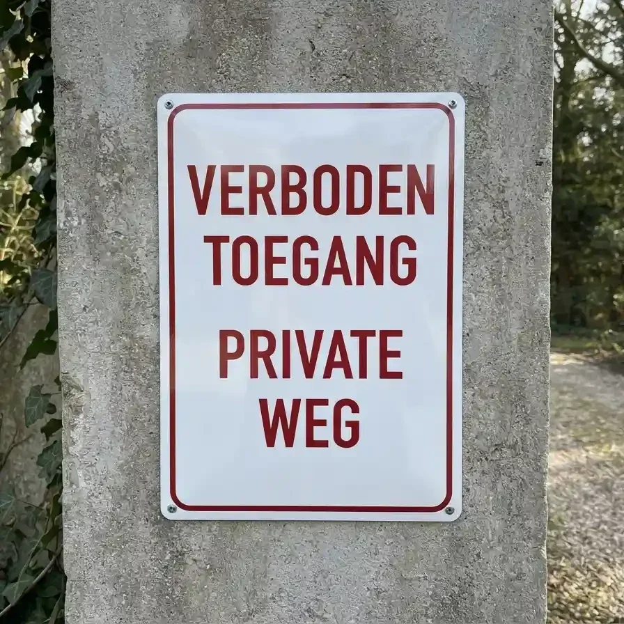 Metalen Bord Verboden Toegang Private Weg