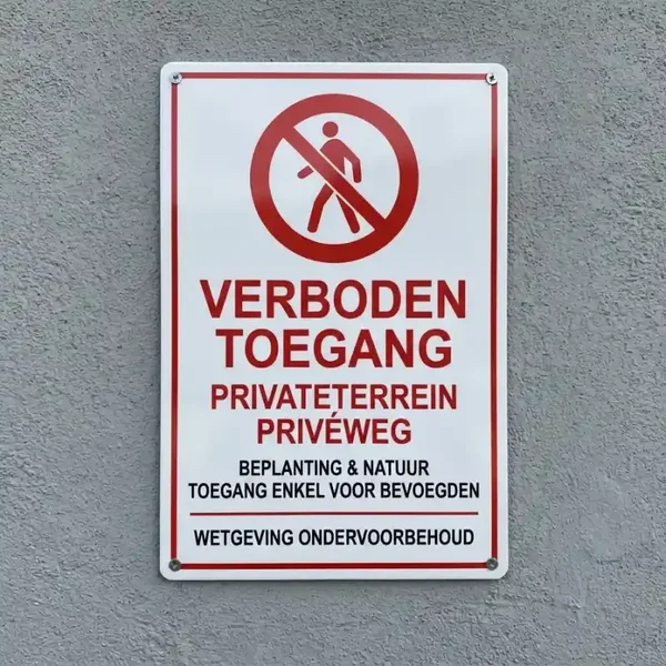 Metalen Bord Verboden Toegang Privateterrein