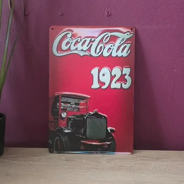 Metalen Coca-Cola Wandbord 1923 Vrachtwagen - 20x30 cm