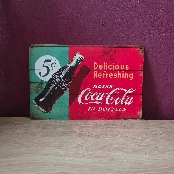 Metalen Coca-Cola Wandbord Vintage - 20x30 cm