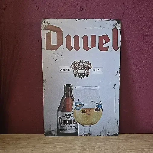 Metalen Duvel Reclamebord Vintage - 20x30 cm