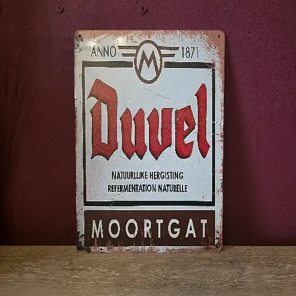 Metalen Duvel Reclamebord Vintage - Moortgat 20x30 cm