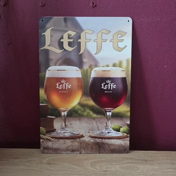 Metalen Reclamebord Leffe Blond & Bruin 20x30 cm