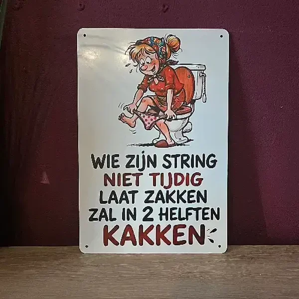 Metalen Wc-Bord String Wijsheid 20x30 cm