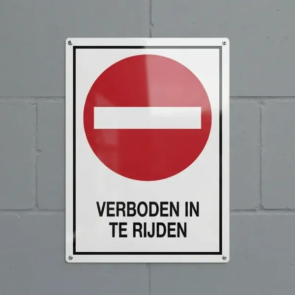 Metalen Verbodsbord - Verboden in te rijden