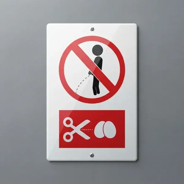 Metalen Verbodsbord Wildplassen - Grappig Waarschuwingsbord